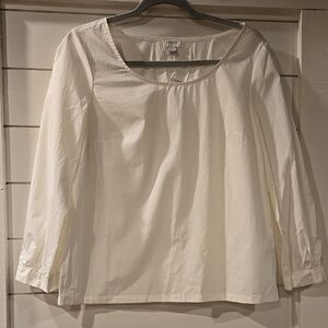 J.Crew Crisp White Cotton Popover Top